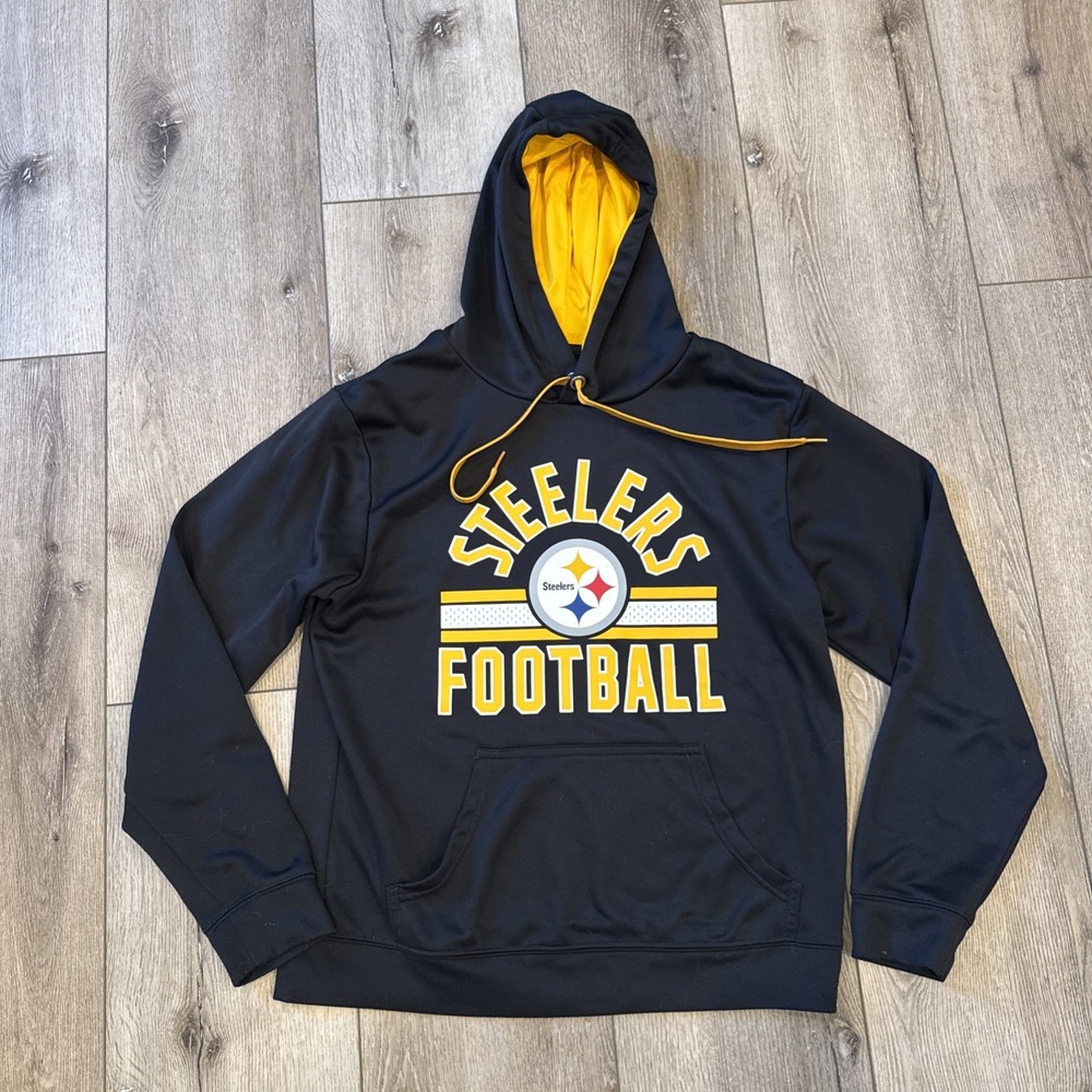 NFL Pittsburgh Steelers Black Size M Team Apparel Hoodie Hooded‎ Sweatshirt #116